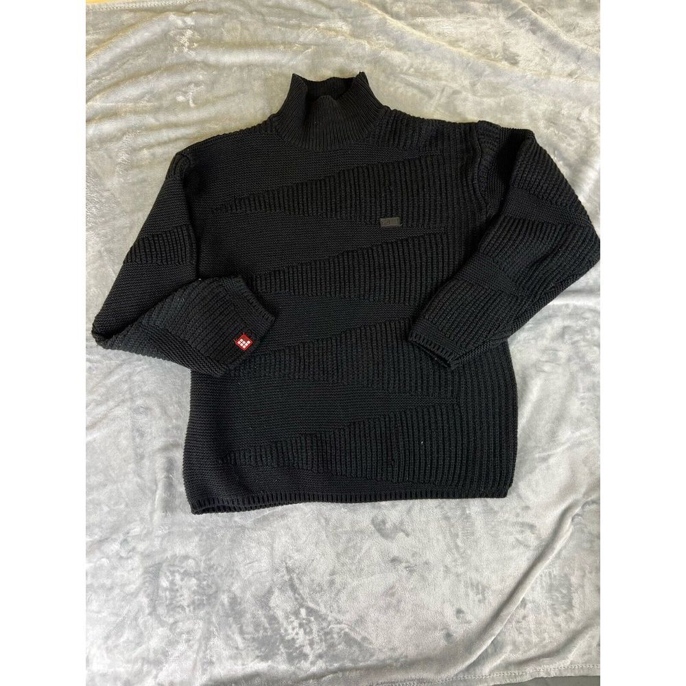 Ecko Unltd Mens Large Black Crisp Weft Knit Pullover Sweater